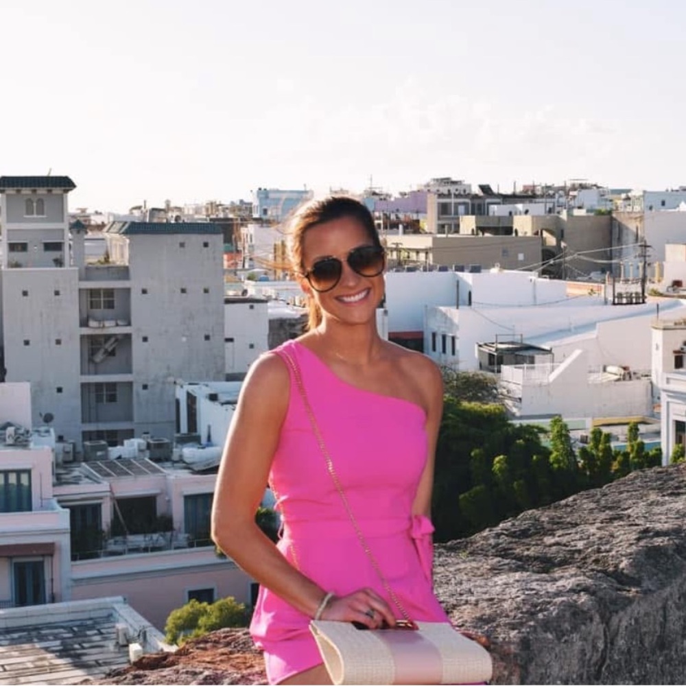 Leith Pink Asymmetrical Jumpsuit with Belt